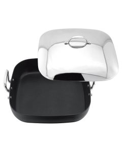 Stellar 6000 Hard Anodised 34cm Square Roaster with Lid