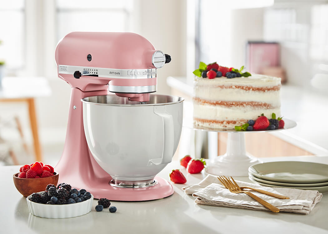 KitchenAid Limited Edition Artisan Mixer 156 Dried Rose with White Bowl