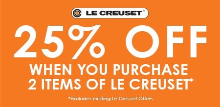 Le Creuset - Buy 2+ Le Creuset items for 25% off.