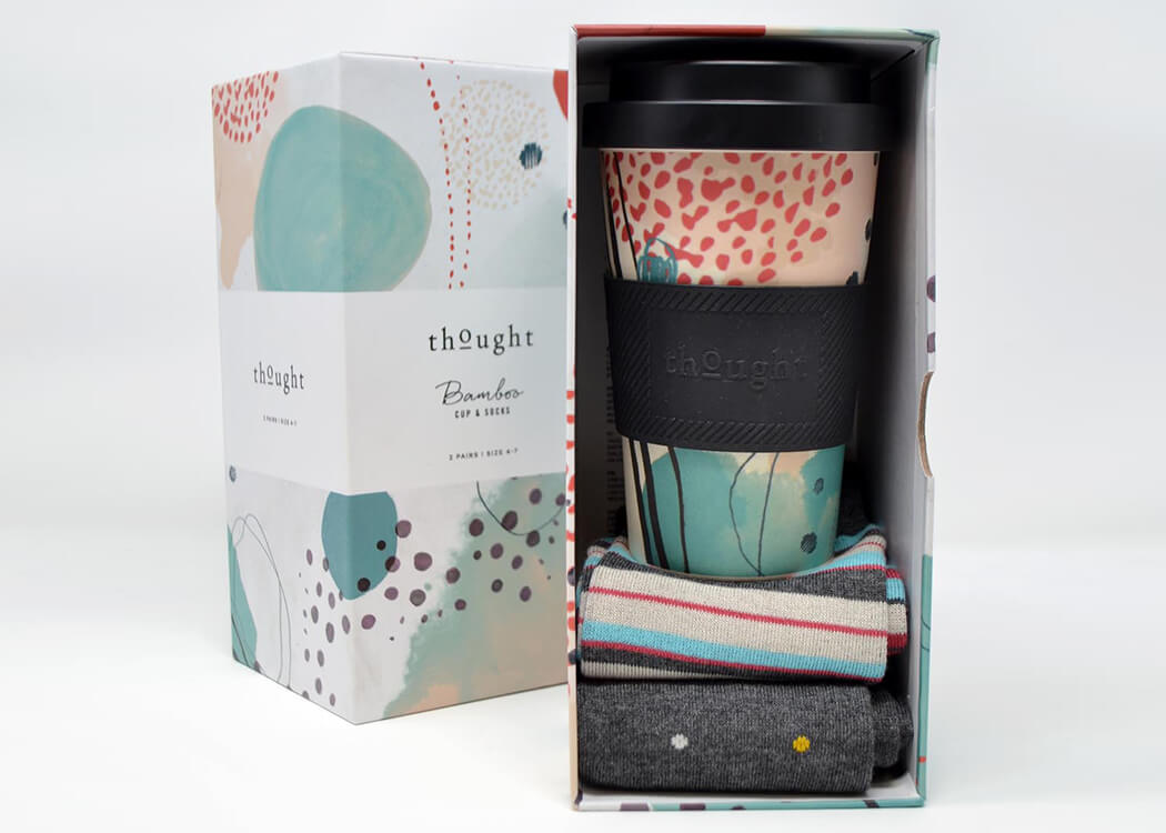 Thought Arrah Bamboo Cup and Sock Gift Set