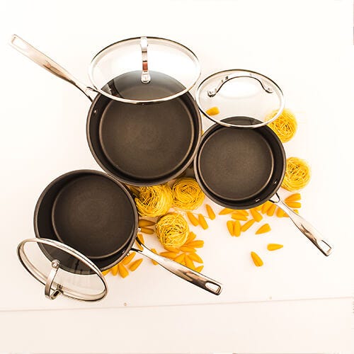 16, 18, 20cm saucepans